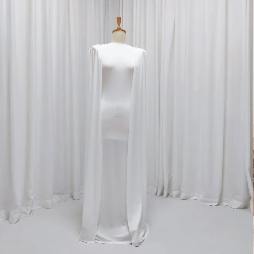 Solid Color Elegant Slim Fit Maternity Dress Elastic Fabric Evening Gown For Pregnant Women Photography Dress For Women