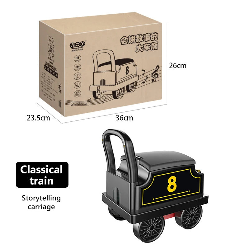 Electric Train Kids Riding Toy Classical Model Can Carry Train Rail Car Children Baby Walker Stroller Toys Child Christmas Gifts