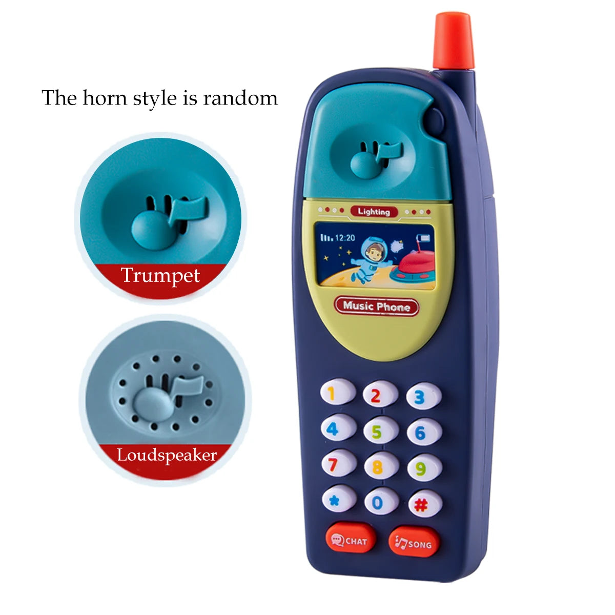 Play Phone Toys for Kids, Fun Music Simulation Phone Lighting Learning Cellphone Toy 4 Color Could Be Chosen Excluding Batteries