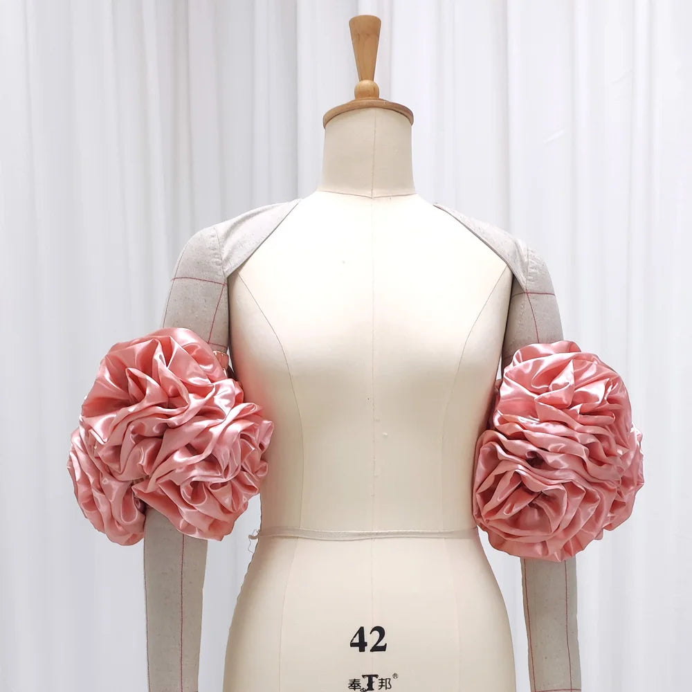Removable 3D Floral Bubble Sleeves Photography Accessories For Women Detachable Sleeves Wedding Dress Photo Shooting Props