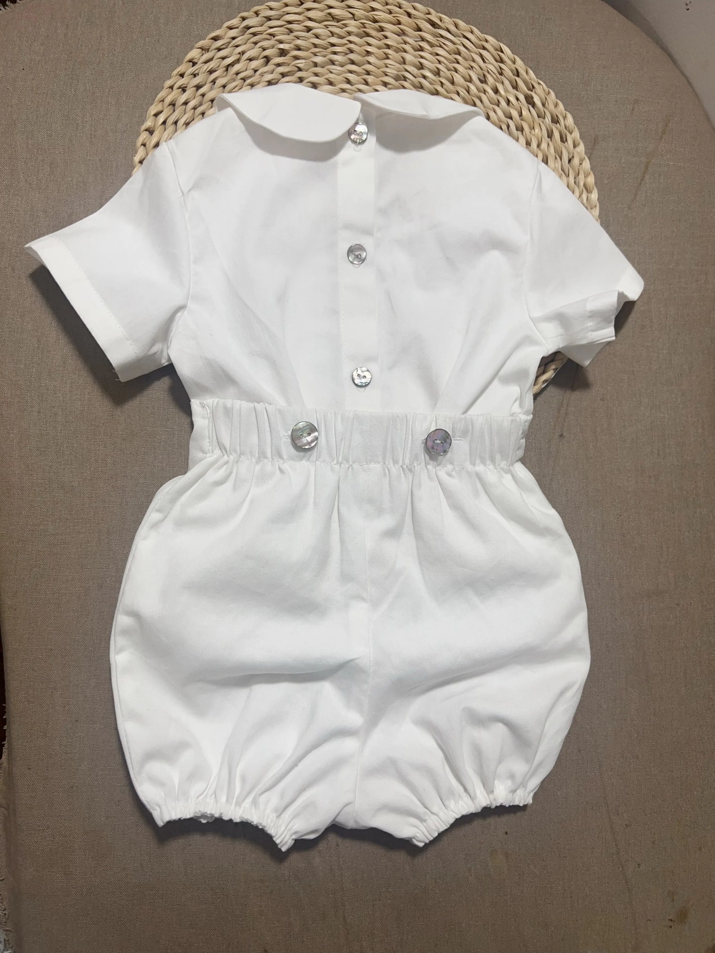 Spanish Baby Boy Clothes Set Boutique Children Ivory Shirts Shorts Infant Summer Outfits