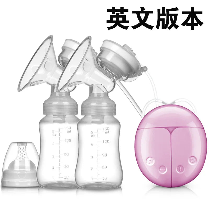 Breast Pump Bilateral Milk Pump Baby Bottle Postnatal Supplies Electric Milk Extractor Breast Pumps USB Powered Baby Breast Feed