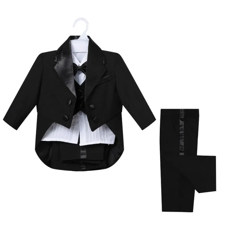 Hot Selling！Classic Little Boy Tuxedo/Wedding Party baby Boy Suit/Baby Boys Beige 5-piece Suit Set3345