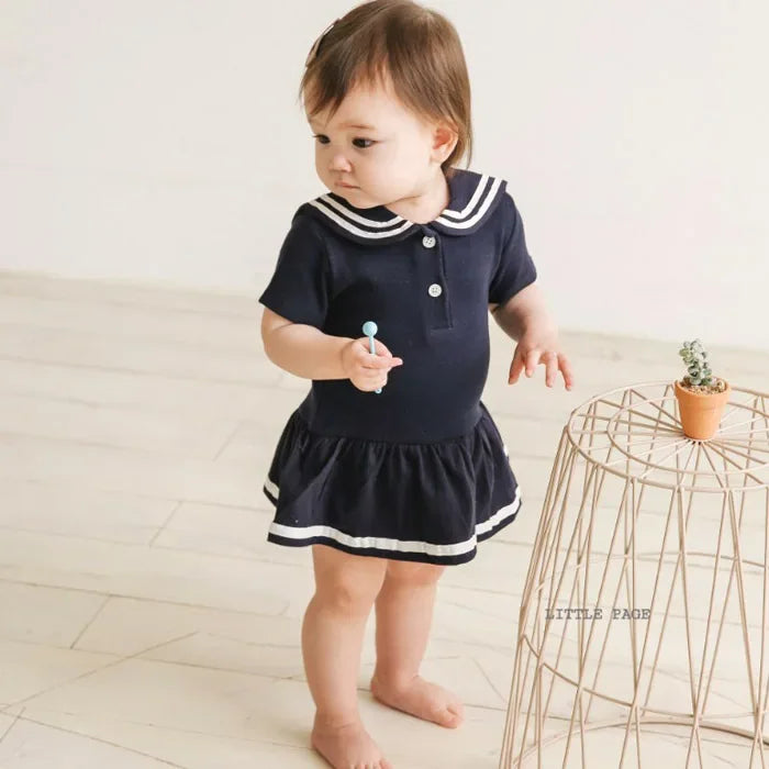 Newborn Photography Romper for Baby Birthday Dress Girls Navy Baby Clothes for Twins Boy and Girl Jumpsuit Oneies Bodysuit