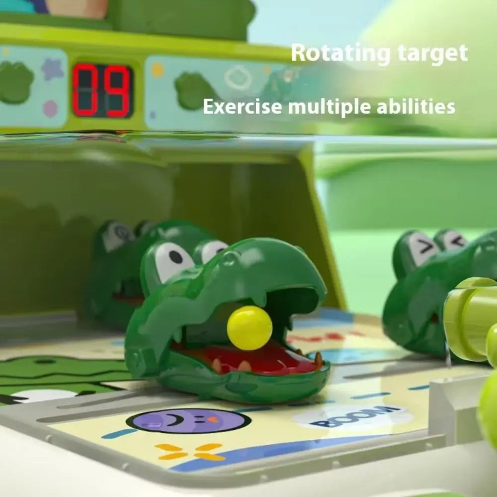 Crocodile Table Game Pinball Shooting Machine Score Shooting Target Desktop Party Game Kid Educational Toy Adult Christmas Gifts