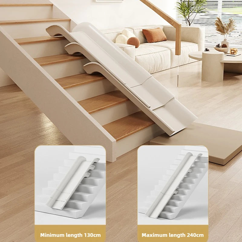Indoor Children Stairway Slide Safety Foldable Home Kids Step Slides Playing Free Installation Outdoor Slides Kid Play Household
