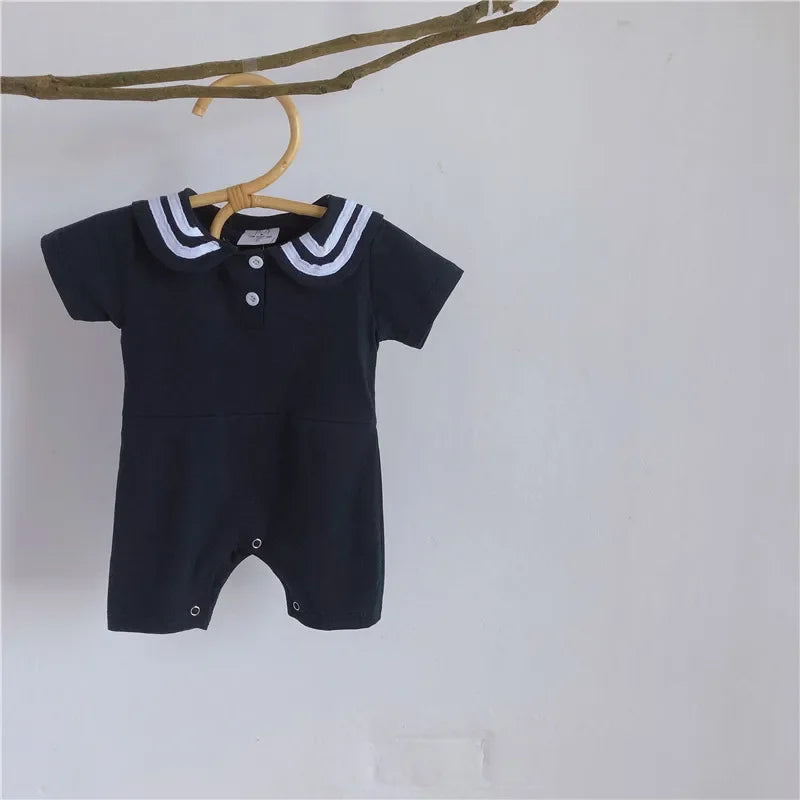Newborn Photography Romper for Baby Birthday Dress Girls Navy Baby Clothes for Twins Boy and Girl Jumpsuit Oneies Bodysuit