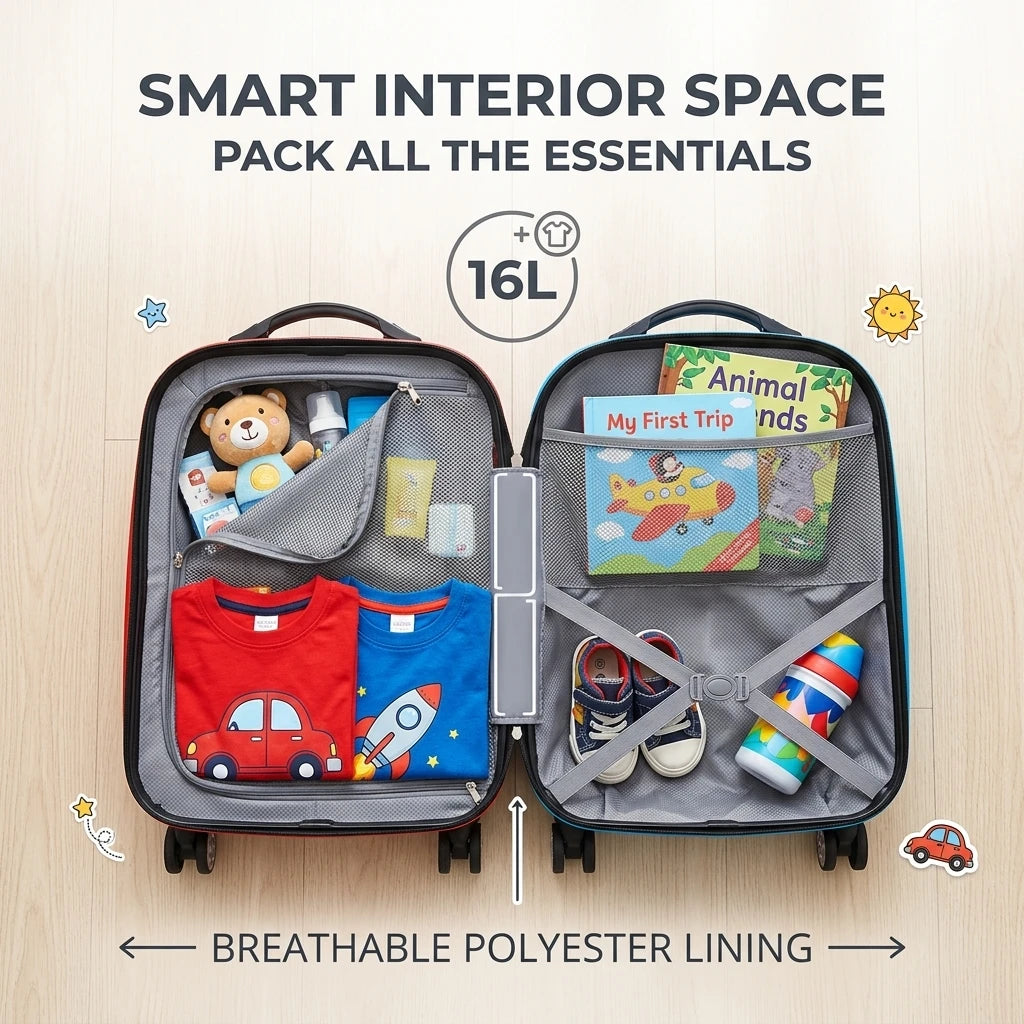 Cartoon Car Children's Pull-On Luggage Suitcase Kindergarten Travel Bag Child Ride-On Twister Cart