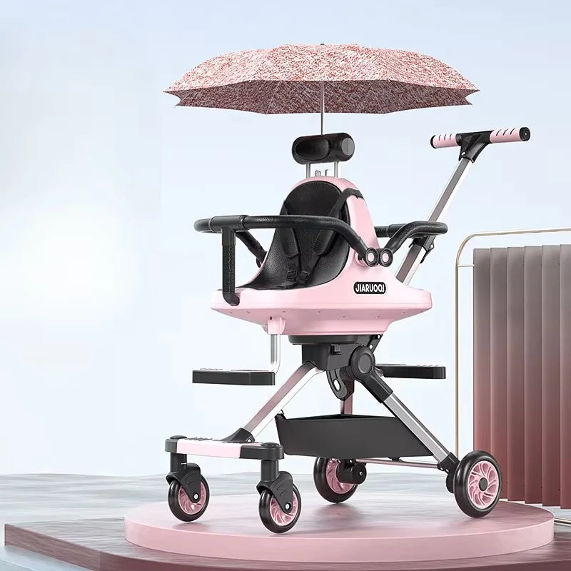 Lightweight Twin Baby Stroller with Canopy for Infants & Toddlers Portable Travel Twin Umbrella Stroller Compact Aluminum Frame