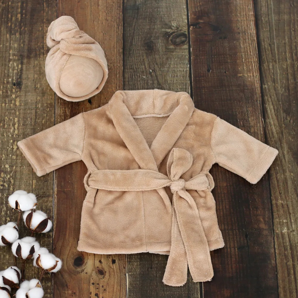 Newborn Baby Photography Prop Soft Fleece Scarf Bathrobes Slipper 3pcs Fotografia Costume Shooting Photoshoot Props Clothing