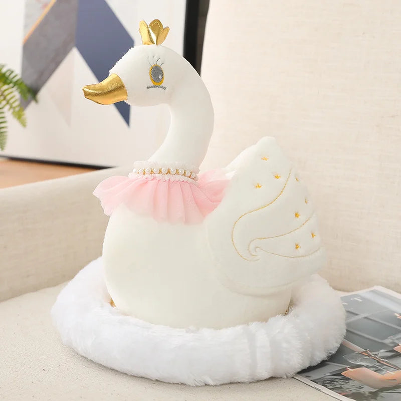 New Swan Family Plush Toy Swan Mother Swan Baby Lifelike Animals Stuffed Doll With Nest Kids Baby Comforting Gift