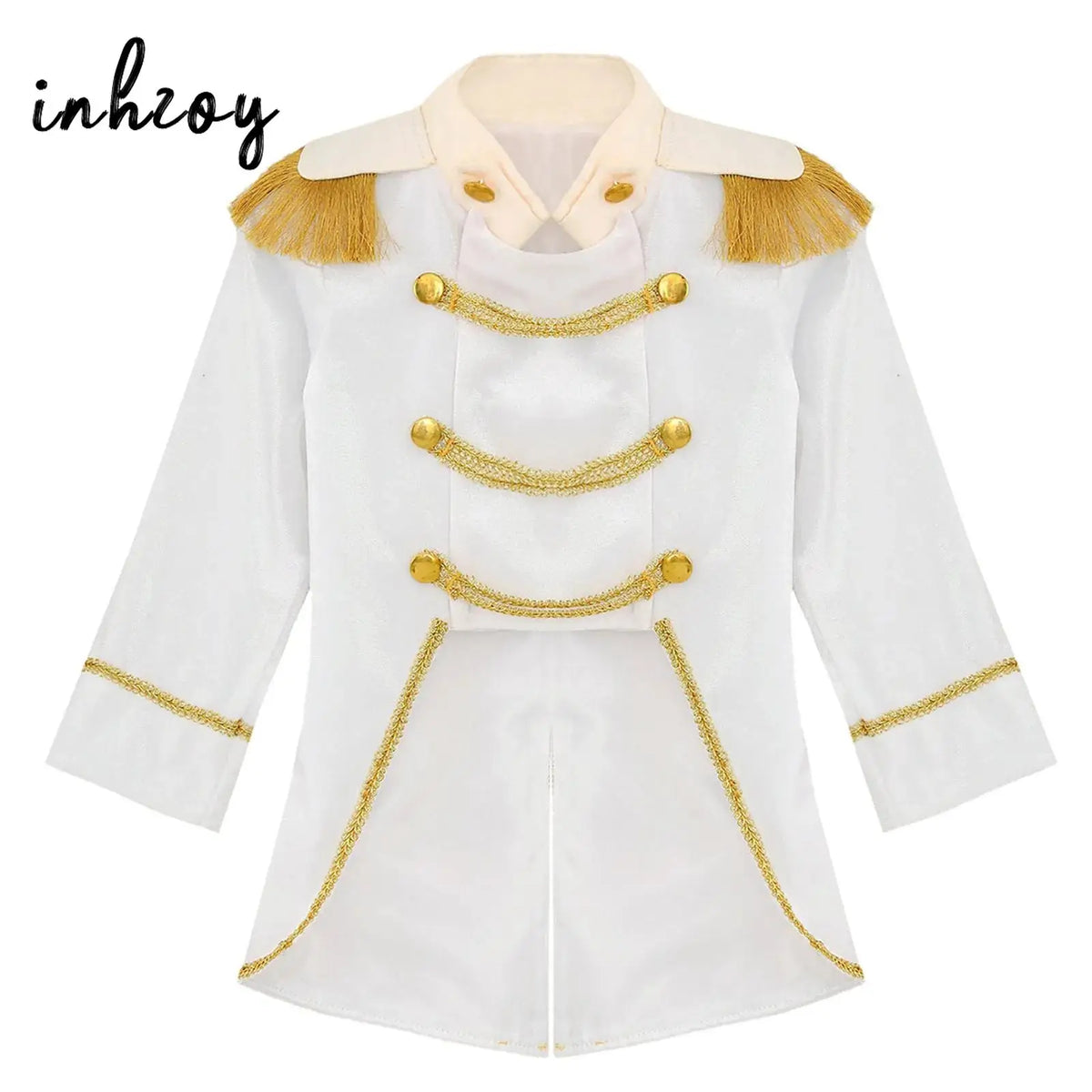 Little Boys Prince Cosplay Costume Toddler Long Sleeve Gold Fringe Braiding Velvet Tailcoat Jacket Medieval Royal Prince Outfits