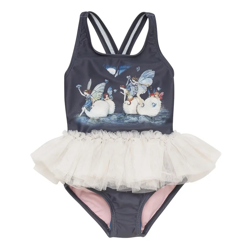 UPF 50+ Kids Swimwear Baby Girls Cartoon Tutu Swimsuit New Summer Sleeveless Beachwear Infant Clothes Bathing Suit Brand Sale