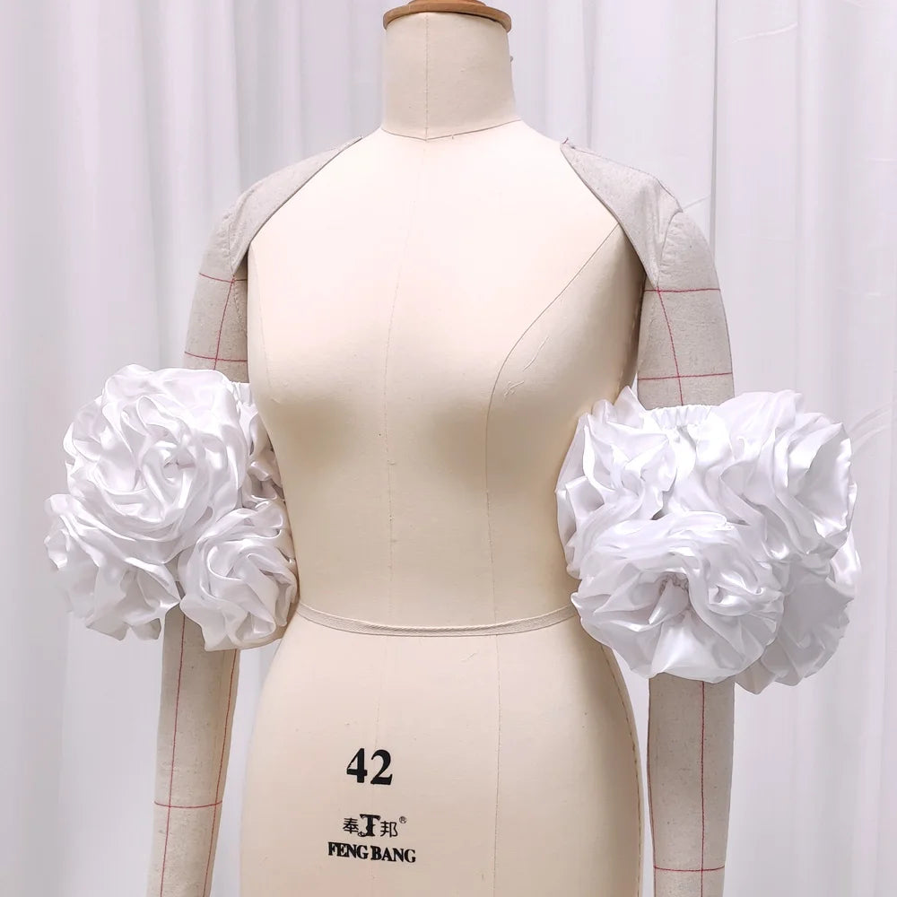 Removable 3D Floral Bubble Sleeves Photography Accessories For Women Detachable Sleeves Wedding Dress Photo Shooting Props