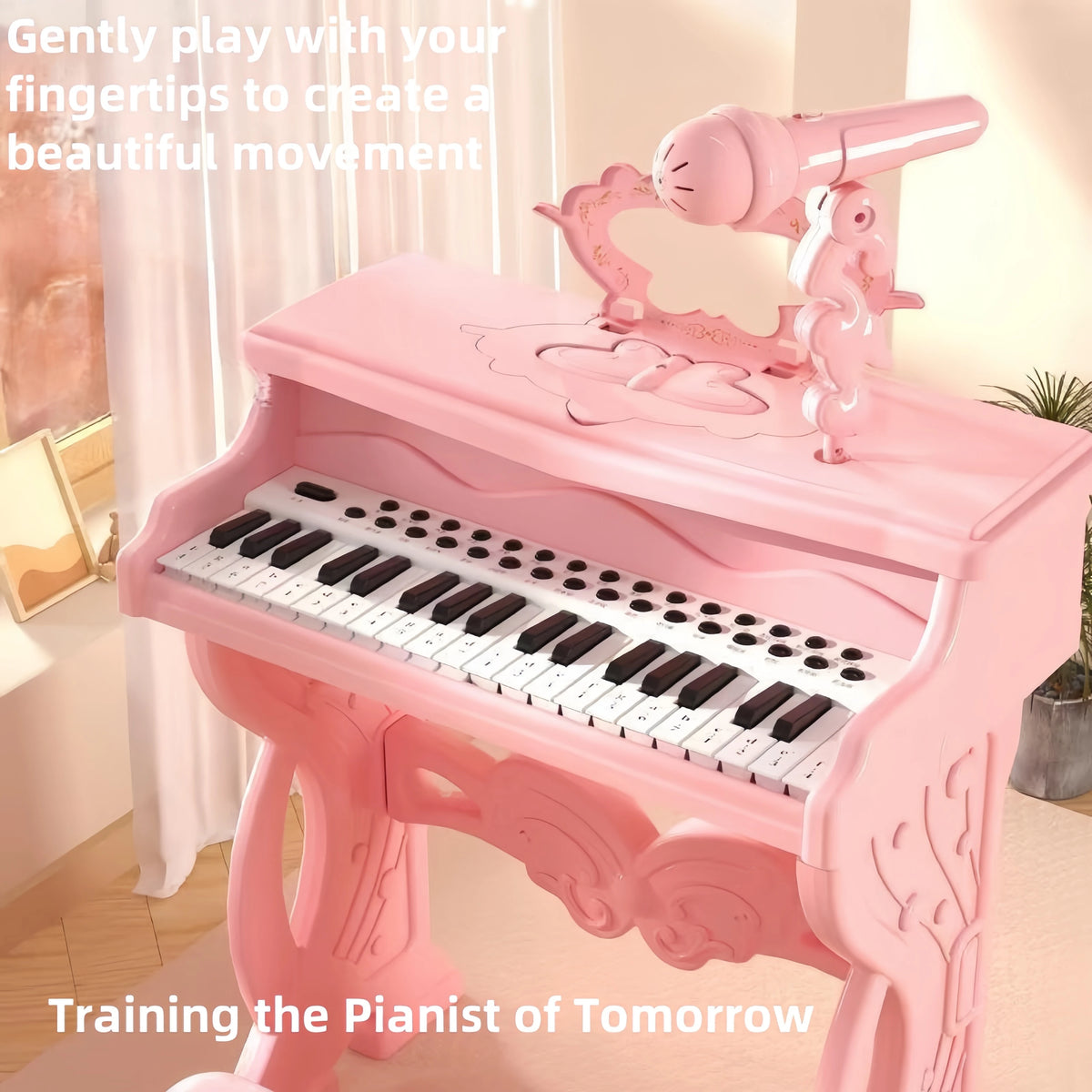 Children's electronic keyboard multifunctional instrument beginner baby with microphone for boys and girls, oversized piano toy