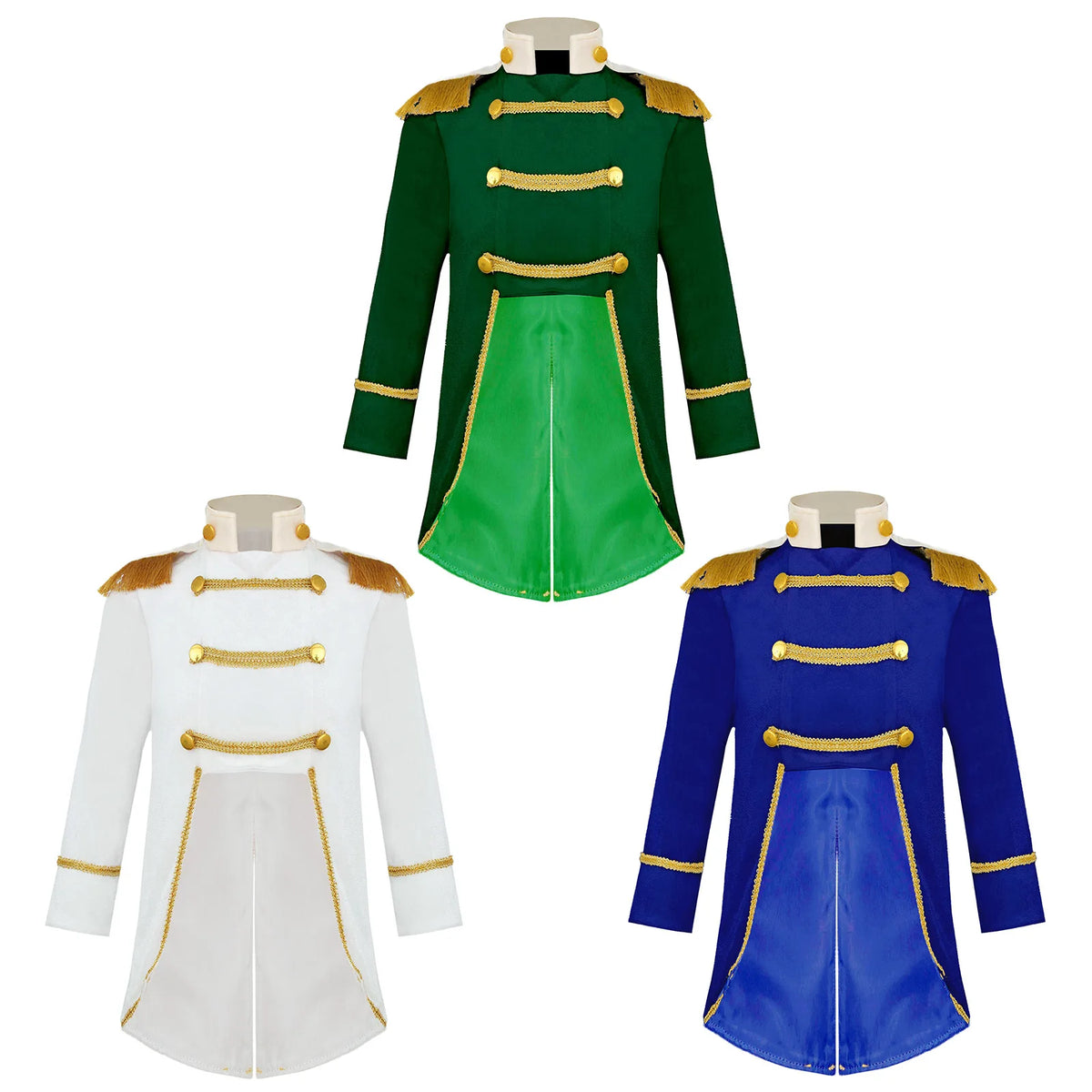 Little Boys Prince Cosplay Costume Toddler Long Sleeve Gold Fringe Braiding Velvet Tailcoat Jacket Medieval Royal Prince Outfits