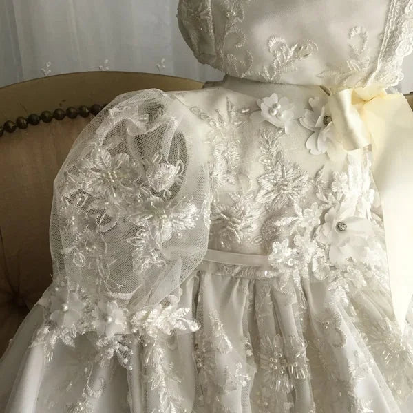 Beautiful Christening Gowns for Girls Baptism inspired Lace Outfit Customized Newborn Kids Birthday First Communion Dresses