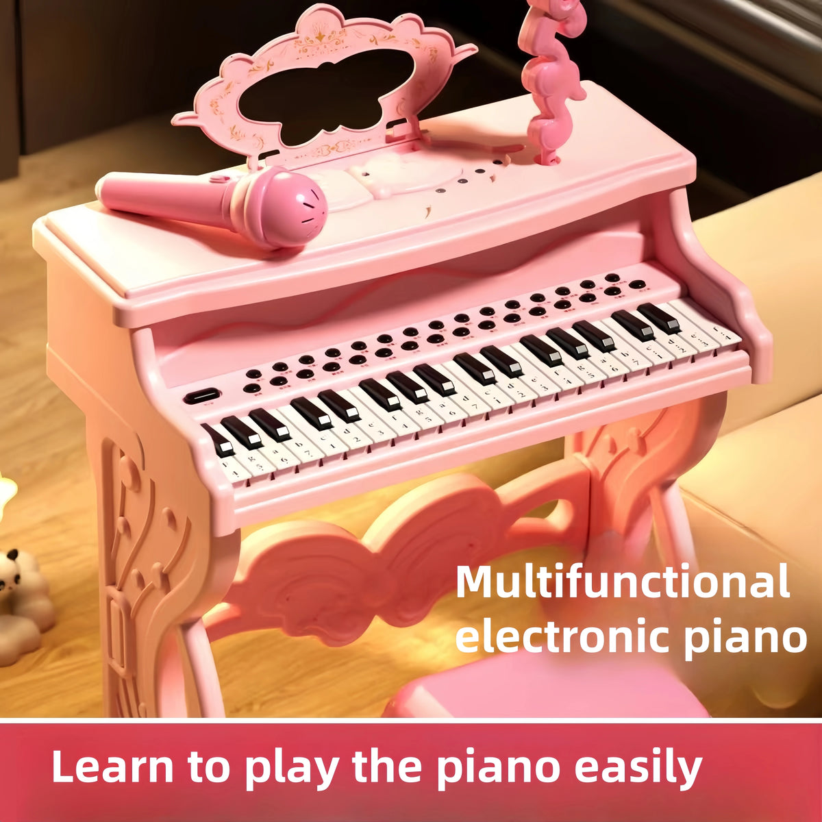 Children's electronic keyboard multifunctional instrument beginner baby with microphone for boys and girls, oversized piano toy