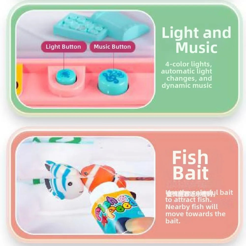 Gift Creative Artificial Aquarium Cartoon with Music and Light LED Light Up Tank Lovely Funny Mini Simulation Fish Tank Desktop