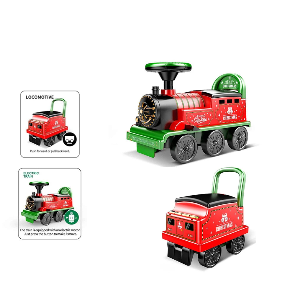 Electric Train Kids Riding Toy Classical Model Can Carry Train Rail Car Children Baby Walker Stroller Toys Child Christmas Gifts