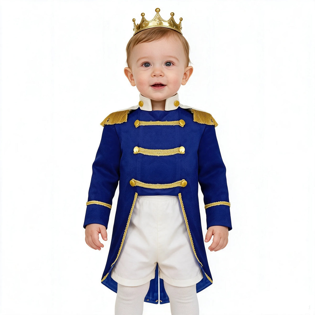 Boys Halloween Prince King Knight Costume Long Sleeve Gold Fringe Velvet Tailcoat Theme Party Royal Court Role Play Clothes