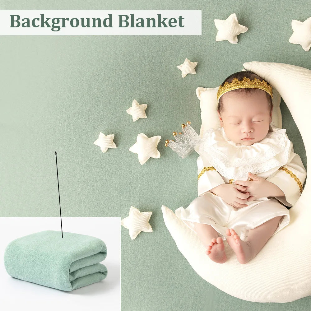 Newborn Boy Photography Outfit Noble Prince Costume Headgear Set Crystal Crown Photoshoot Accessories Studio Infant Photo Props