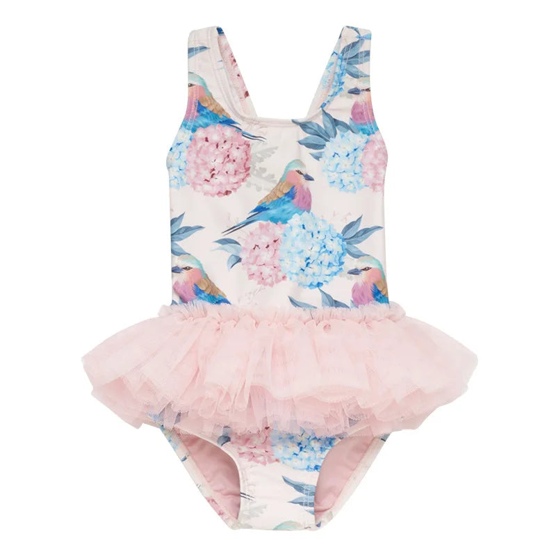 UPF 50+ Kids Swimwear Baby Girls Cartoon Tutu Swimsuit New Summer Sleeveless Beachwear Infant Clothes Bathing Suit Brand Sale