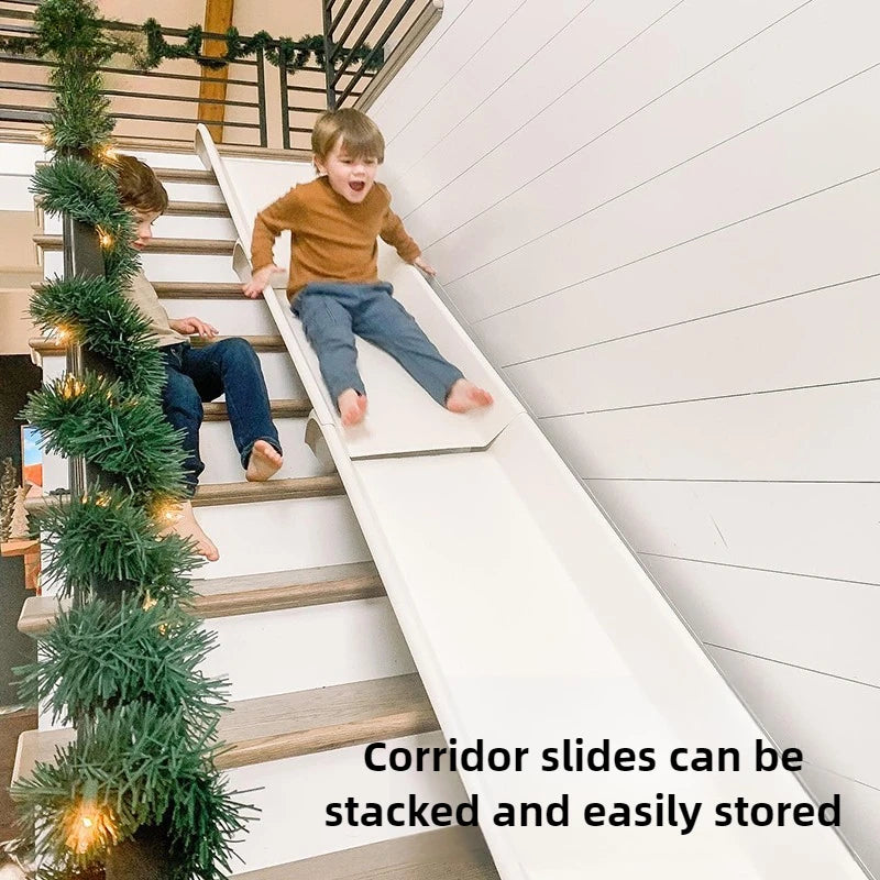 Indoor Children Stairway Slide Safety Foldable Home Kids Step Slides Playing Free Installation Outdoor Slides Kid Play Household