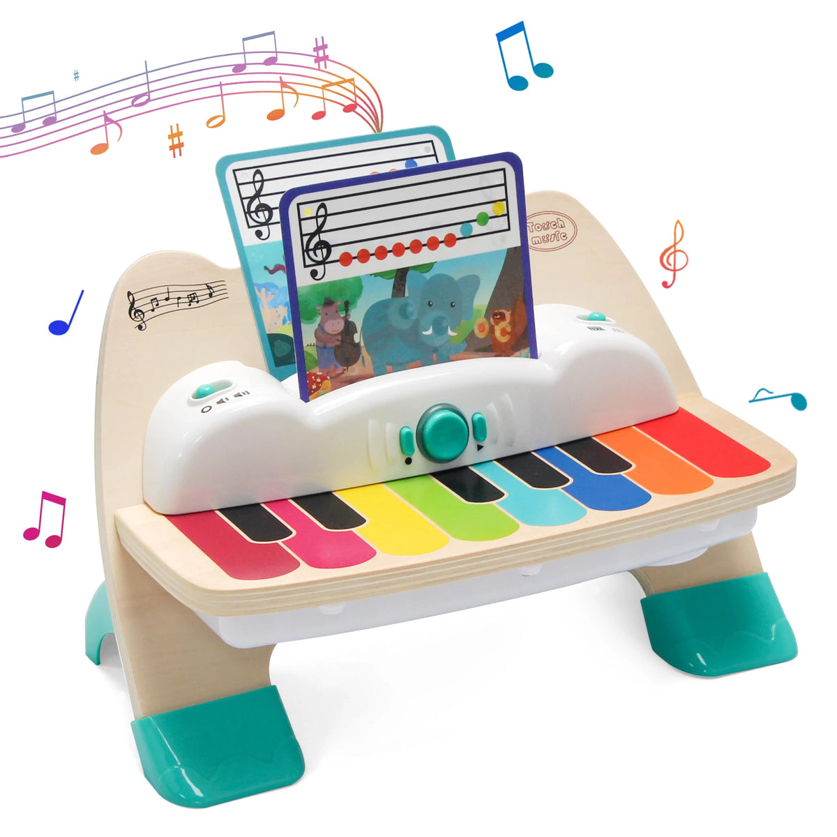 Wooden Touch Play Piano with Light & Music insert socre Music Score early learning Educational Toys Baby Gifts Instrument Toy