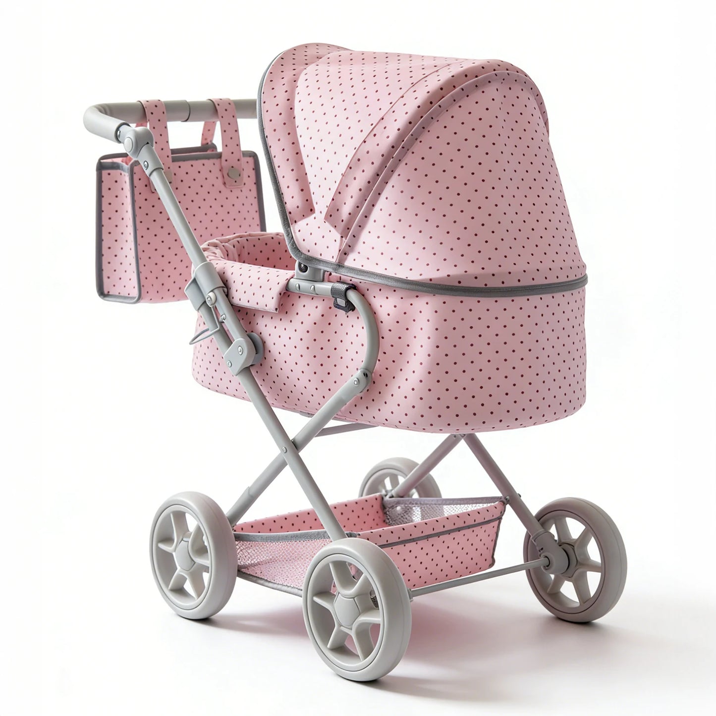 Newborn Doll Stroller Pram for Doll Size 14 to 24inch big size with Removable Cradle Basket Suitable Gifts For Girls