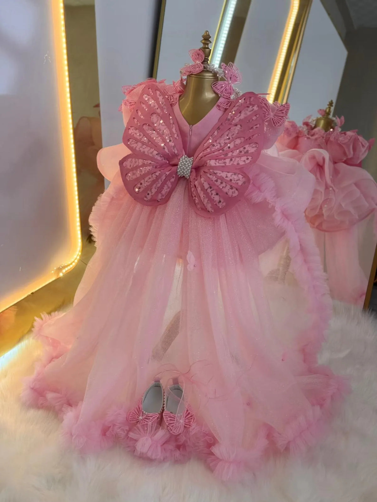 Custom JDY High Couture Heavy Industry Flower Girl Dress Wedding Banquet Gown Birthday Party Pageant فساتين اطفال