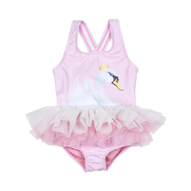 UPF 50+ Kids Swimwear Baby Girls Cartoon Tutu Swimsuit New Summer Sleeveless Beachwear Infant Clothes Bathing Suit Brand Sale