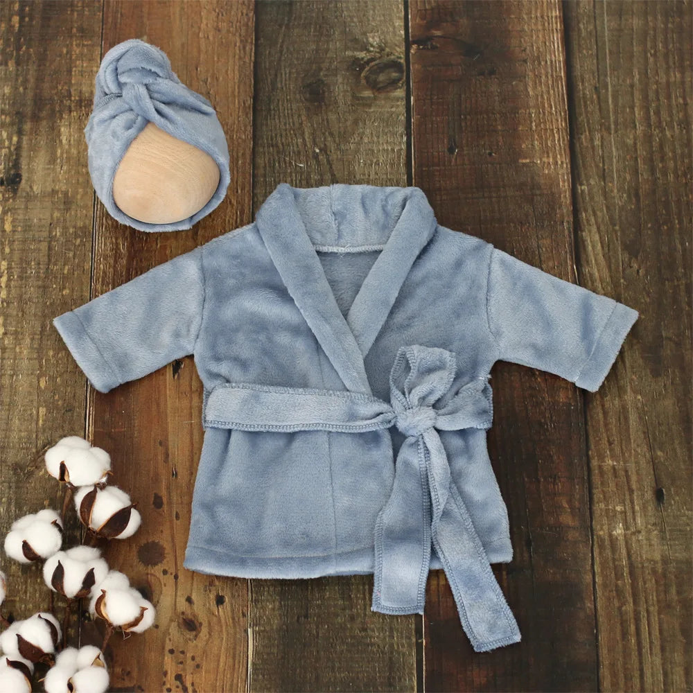 Newborn Baby Photography Prop Soft Fleece Scarf Bathrobes Slipper 3pcs Fotografia Costume Shooting Photoshoot Props Clothing