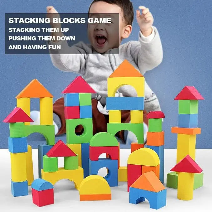 Virella Store Pairez Toys Foam Building Blocks for Toddlers 2-4, 41 Pieces EVA Soft Stacking Blocks, Baby Bath Foam Toy Set, Early Learning Construction Toys & Gifts for Kids, Boys & Girls 18+ Months