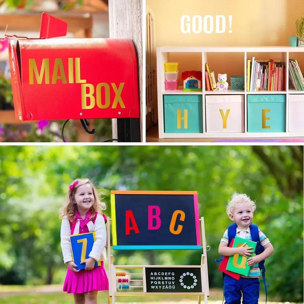 460 Pcs 4 Inch Self-Adhesive Letter Stickers, Waterproof Vinyl Alphabet Numbers for Bulletin Board, Classroom, Mailbox Decor