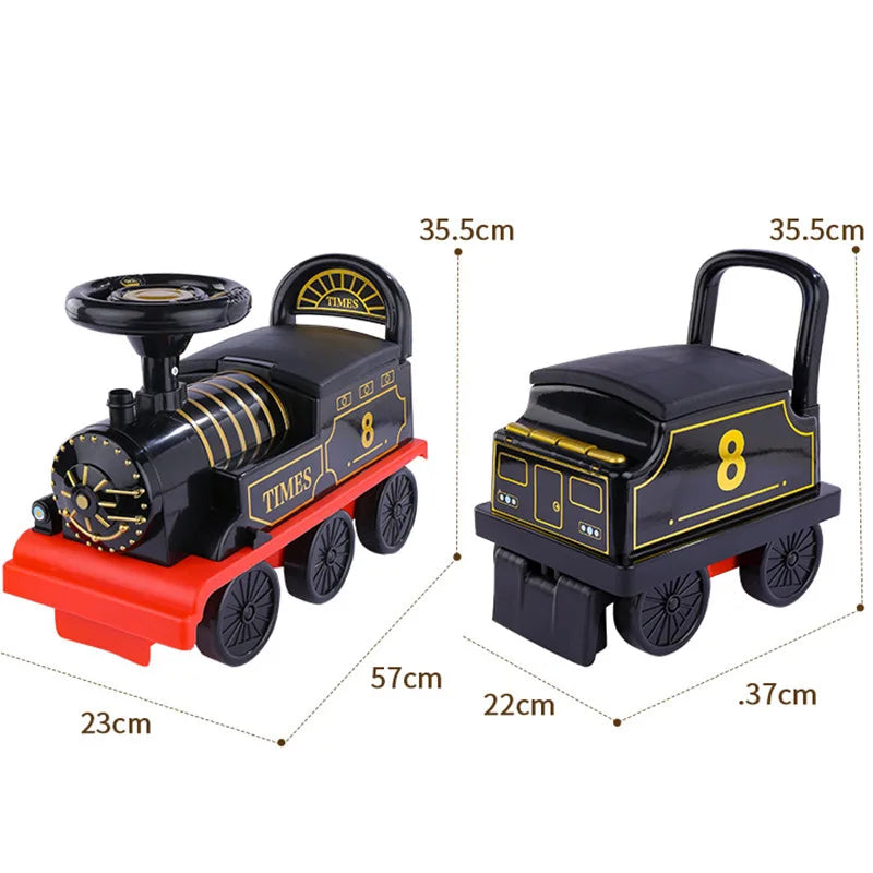 Electric Train Kids Riding Toy Classical Model Can Carry Train Rail Car Children Baby Walker Stroller Toys Child Christmas Gifts