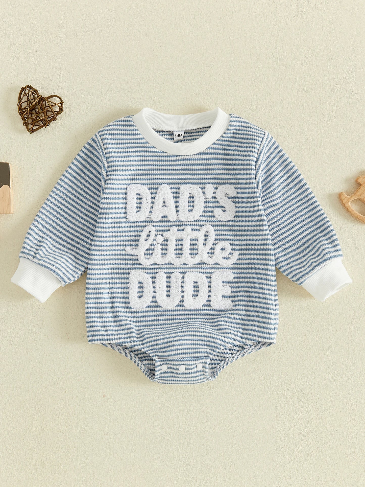 Round-Neck-Letter Letter Embroidery Sleeve Romper Long Sleeve Letter-Embroidery-Bodysuit Long Sleeve Round Bodysuit