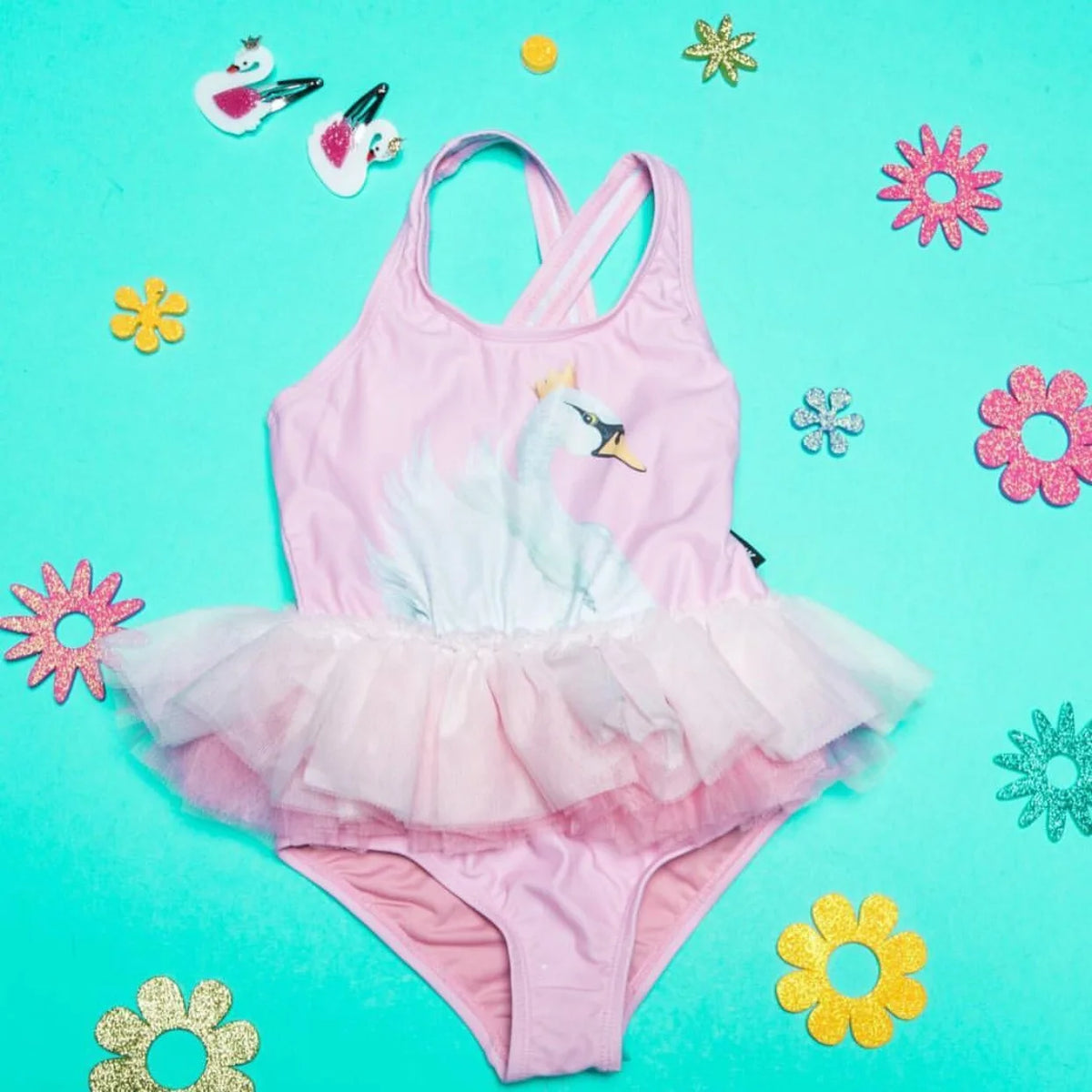 UPF 50+ Kids Swimwear Baby Girls Cartoon Tutu Swimsuit New Summer Sleeveless Beachwear Infant Clothes Bathing Suit Brand Sale