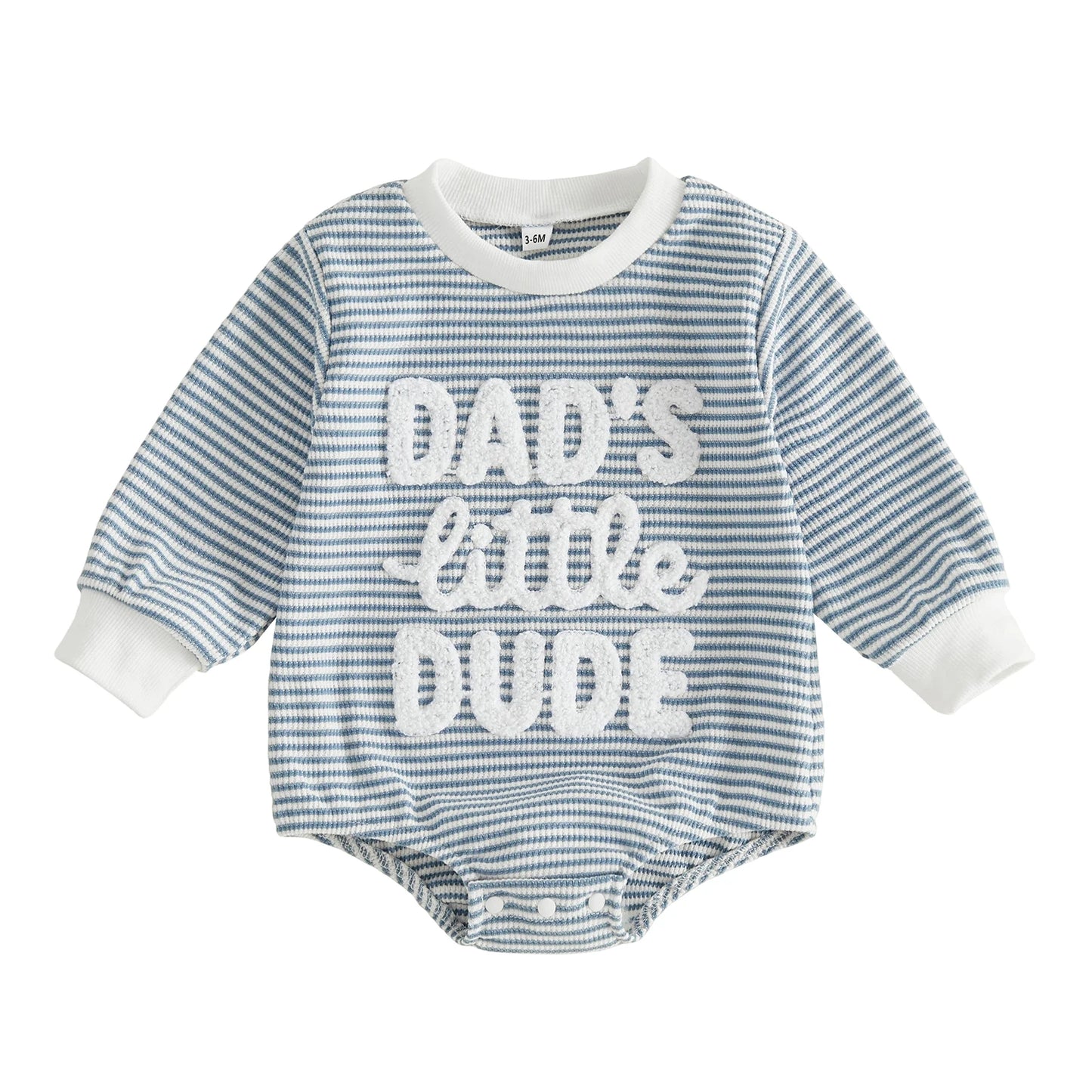 Round-Neck-Letter Letter Embroidery Sleeve Romper Long Sleeve Letter-Embroidery-Bodysuit Long Sleeve Round Bodysuit
