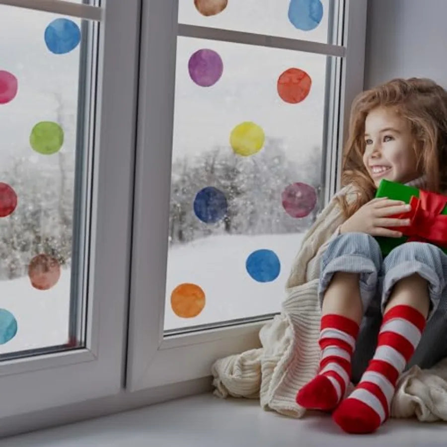 Colorful Polka Dot Wall Decals Watercolor Dots Wall Sticker for Baby Girls Teens and Nursery Room
