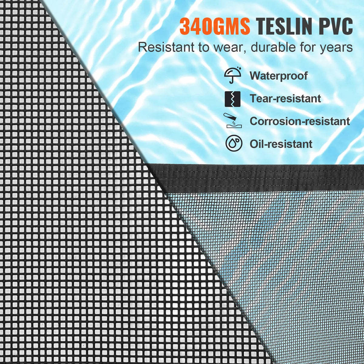 SucceBuy Pool Fence Fences for Inground Pools Removable Child Safety Pool Fencing Teslin PVC Fence Mesh Protects Kids and Pets