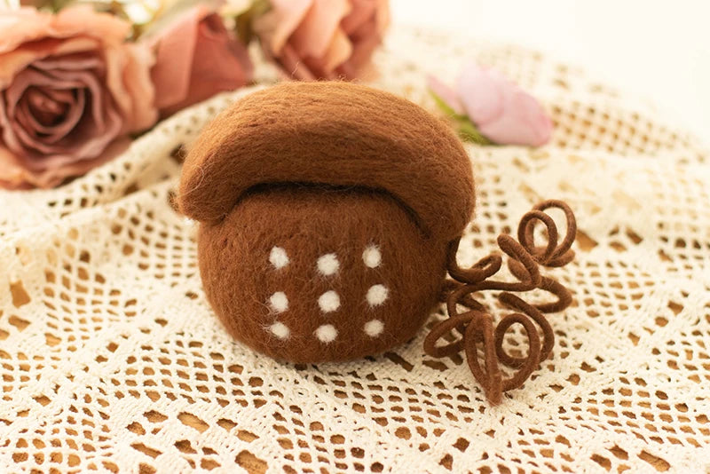 Newborn Photography Props Wool Felt Doll Mini TelePhone Handmade DIY Felting Kit Accessories Baby Photo Shooting Doll