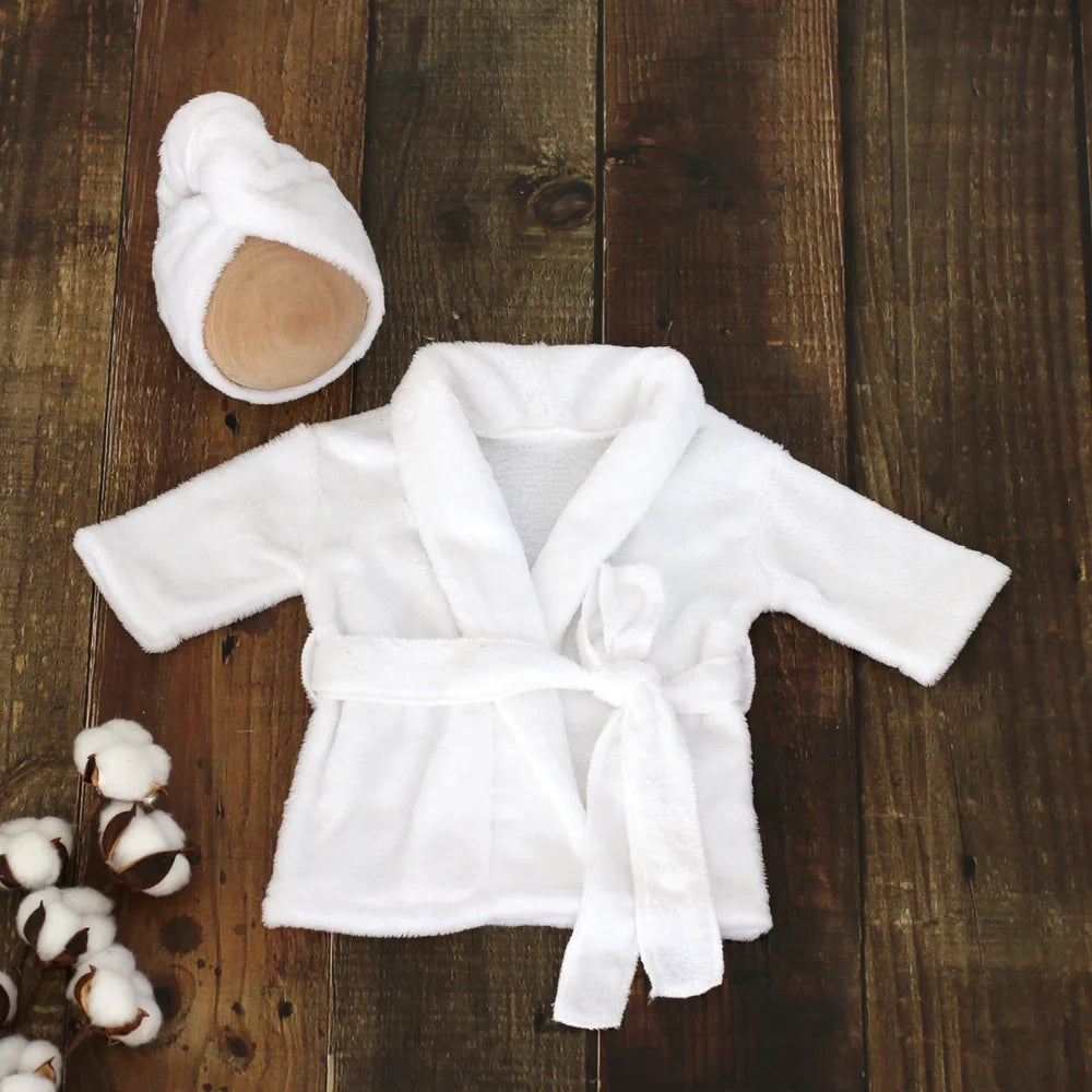 Newborn Baby Photography Prop Soft Fleece Scarf Bathrobes Slipper 3pcs Fotografia Costume Shooting Photoshoot Props Clothing