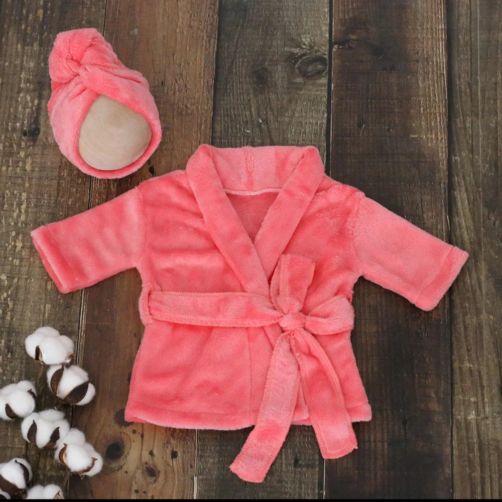 Newborn Baby Photography Prop Soft Fleece Scarf Bathrobes Slipper 3pcs Fotografia Costume Shooting Photoshoot Props Clothing