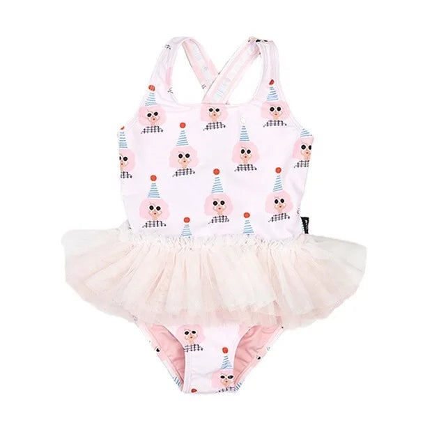 UPF 50+ Kids Swimwear Baby Girls Cartoon Tutu Swimsuit New Summer Sleeveless Beachwear Infant Clothes Bathing Suit Brand Sale