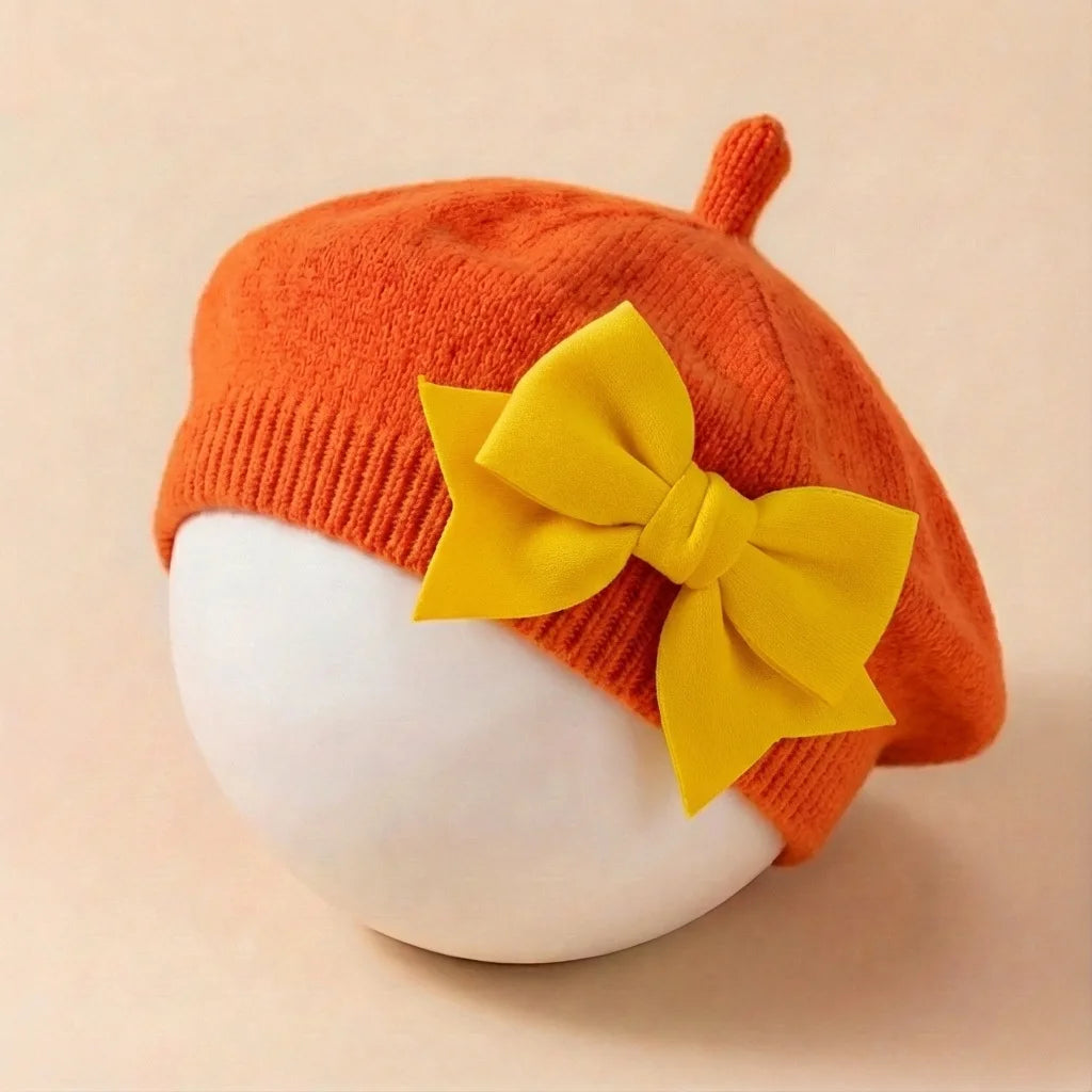 baby beret, bow hat, newborn baby 1-3 years old painter hat, baby girl clothing, baby spring headwear, toddler hair accessories