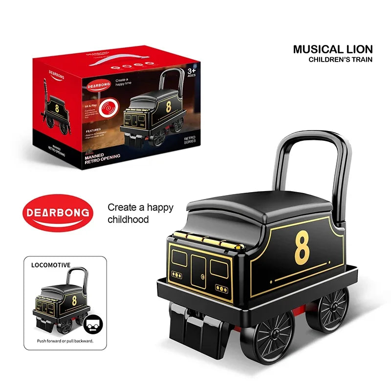 Electric Train Kids Riding Toy Classical Model Can Carry Train Rail Car Children Baby Walker Stroller Toys Child Christmas Gifts
