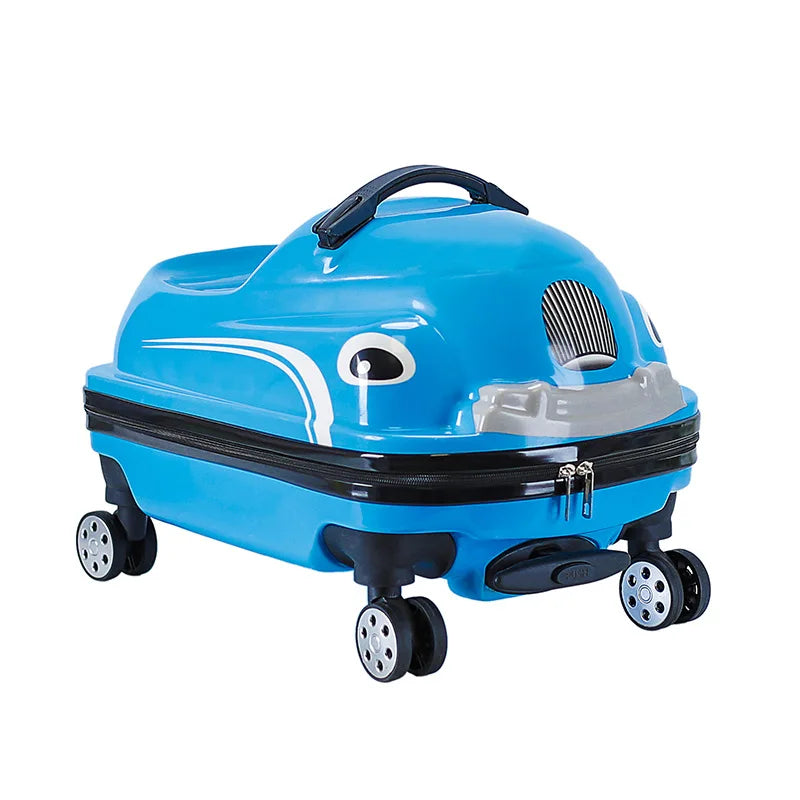 Cartoon Car Children's Pull-On Luggage Suitcase Kindergarten Travel Bag Child Ride-On Twister Cart