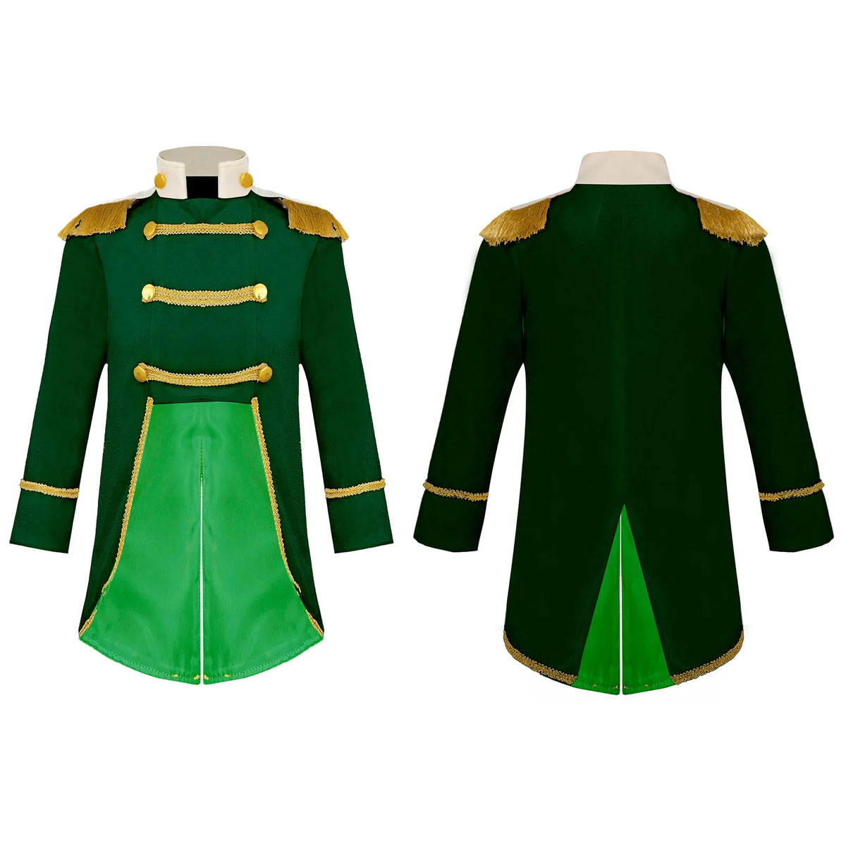 Boys Halloween Prince King Knight Costume Long Sleeve Gold Fringe Velvet Tailcoat Theme Party Royal Court Role Play Clothes