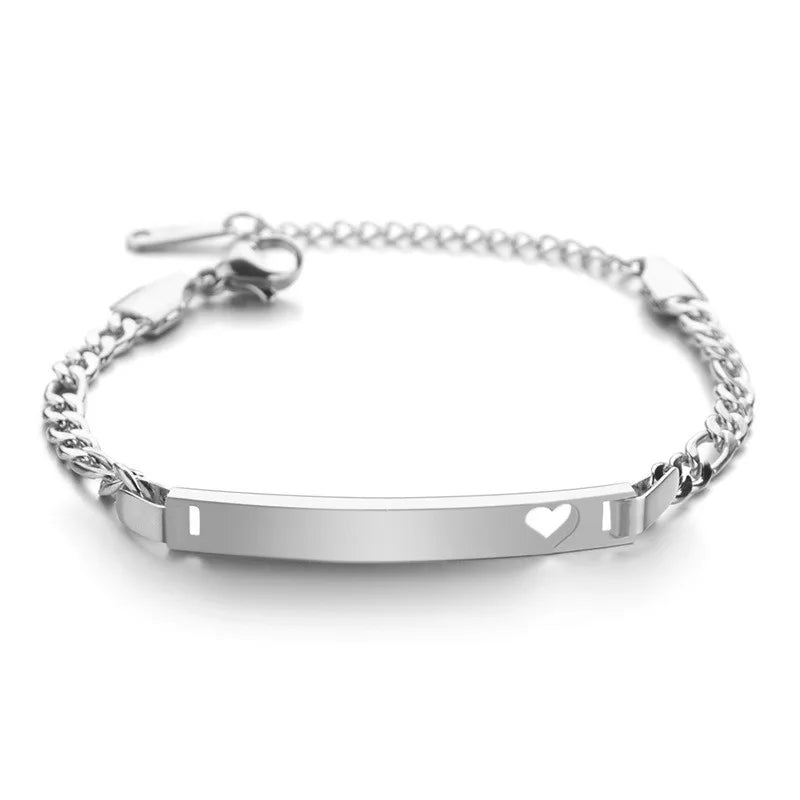 DUOYING Custom Name Newborn Bracelet Personalized Baby ID Engraved Bracelet Engraved Letter Pendant Bangles For Kids Jewelry